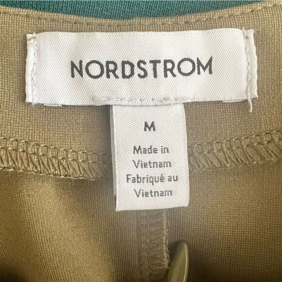 Nordstrom Zip Front Sleeveless Ponte A-Line Dress in Olive Extract Medium NEW - Picture 9 of 10